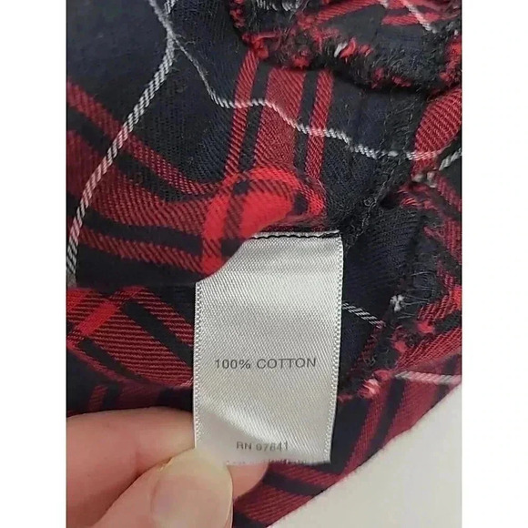J. Jill Plaid Shirt Women's Size Large Long Tunic Button Up Scottish Tartan - Picture 5 of 8